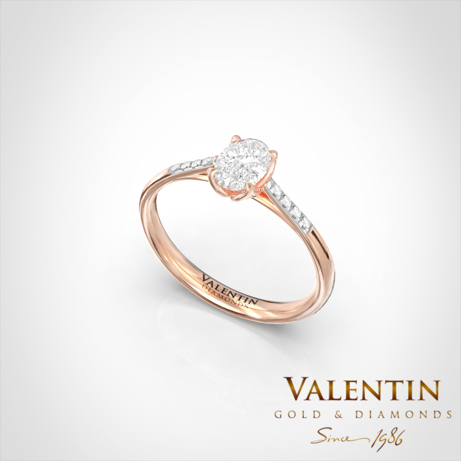 Годежен пръстен Amor 4761 4 4761 Oval Amor Diamond Pink Rodii