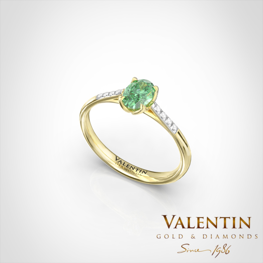 Годежен пръстен Amor 4761 8 4761 Oval Amor Em Yellow Rodii