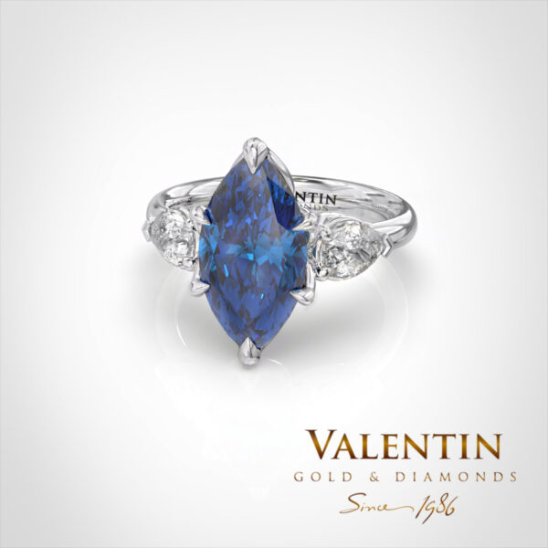 Дамски пръстен Marquise Sapphire 4758 - Image 2