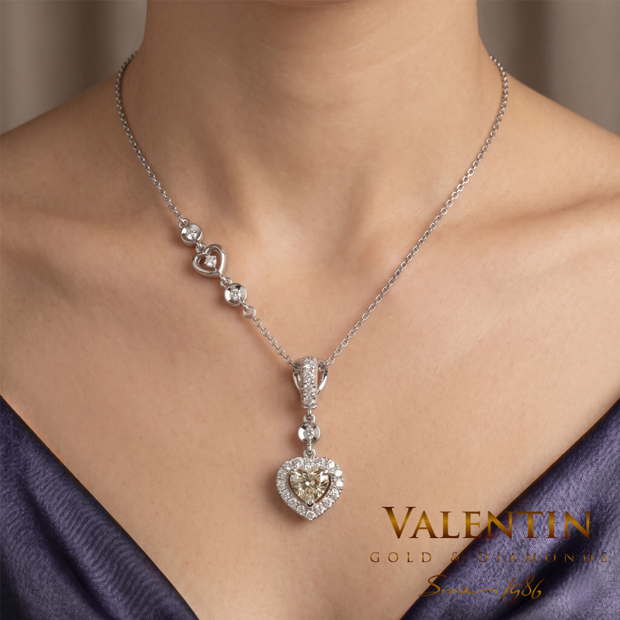 Златен медальон Heart with Diamond 6945 9 6945 W Dia 0.500.30ct 21