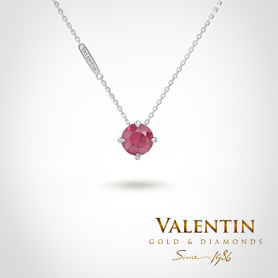 Златен медальон 6877 11 6877 5mm White Ruby