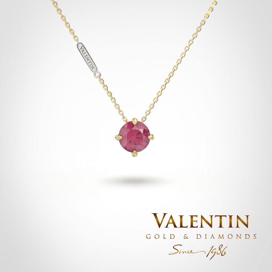 Златен медальон 6877 12 6877 5mm Yellow Ruby