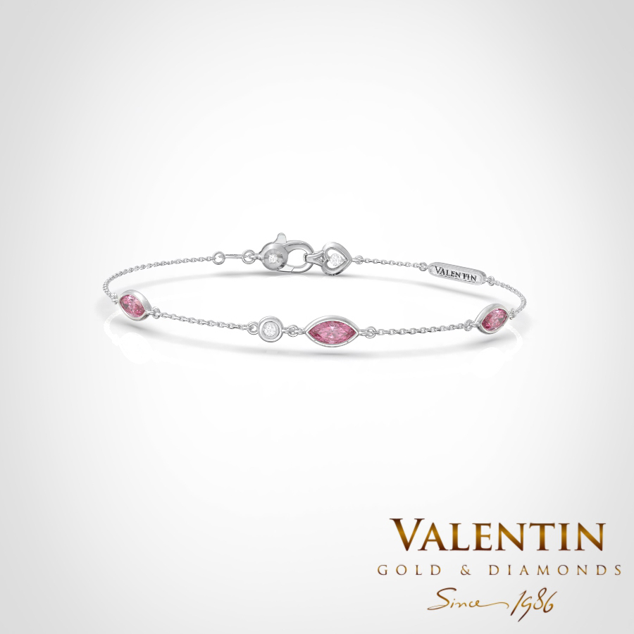 8342 3 Pink Tourmaline Ellipse White