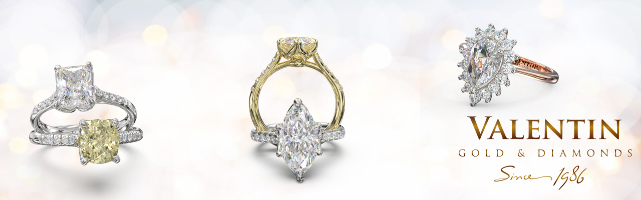 Rings with precious gemstones