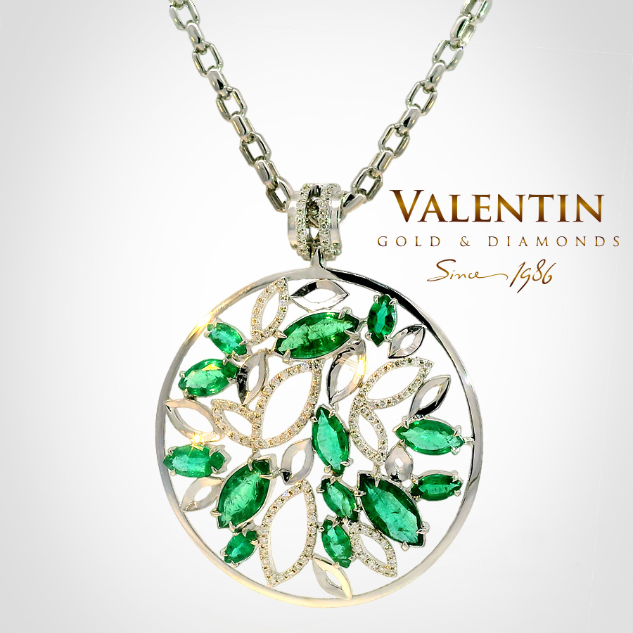 6160 White Emerald CHAIN | Valentin Gold & Diamonds 6160 White Emerald CHAIN