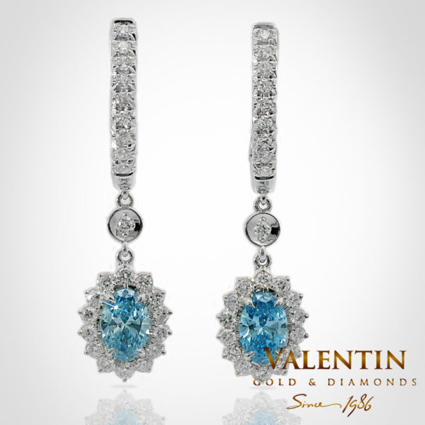 Обеци Rosette Blue Diamond 7×5 7602-2 - Image 1