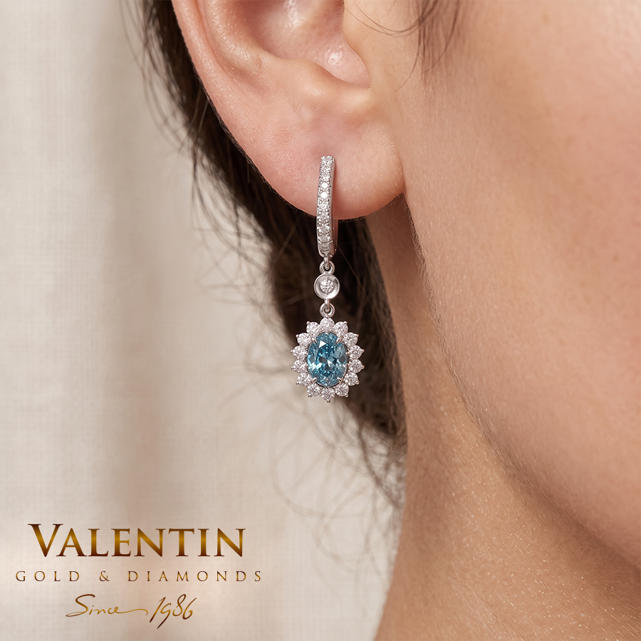 Златни обеци Blue Elegance Rosette 7×5 7602-2 1 7602 fvb dia 1