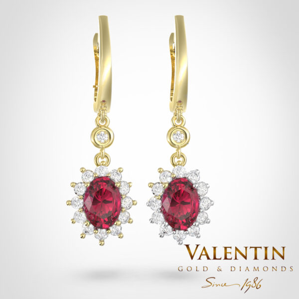 Обеци Rosette Ruby 6×4 7588 - Image 4
