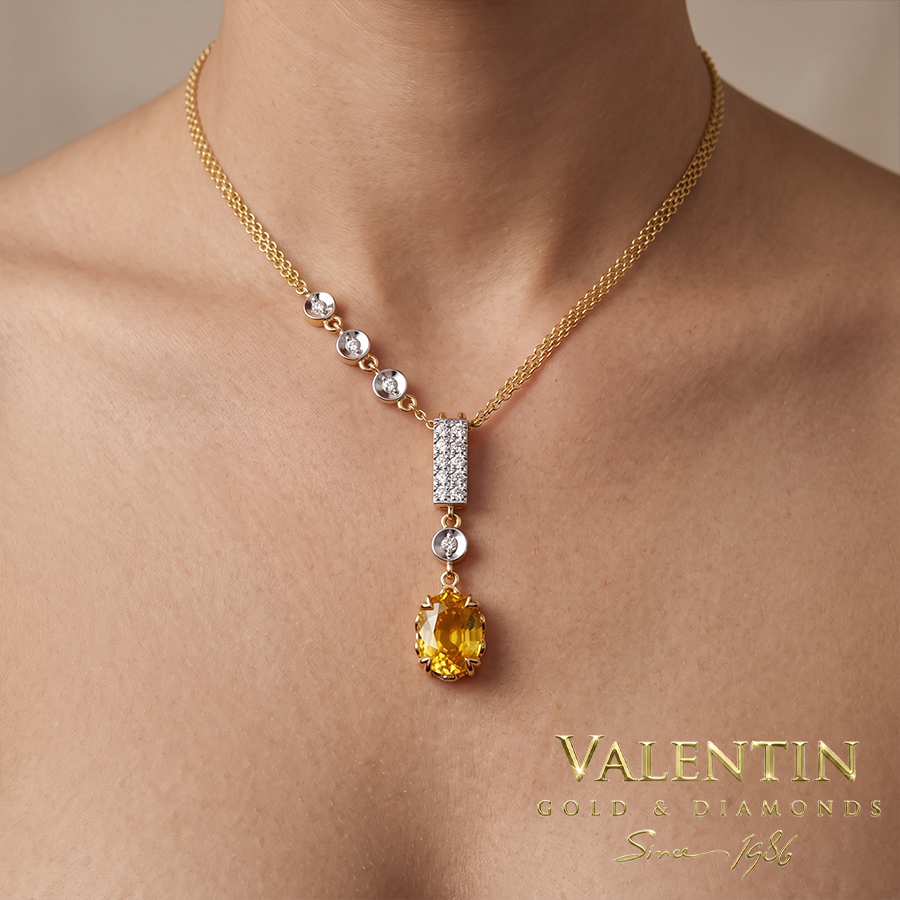 Златен медальон Yellow Sapphire Oval 6958 1 6958 Yellow Sap 11