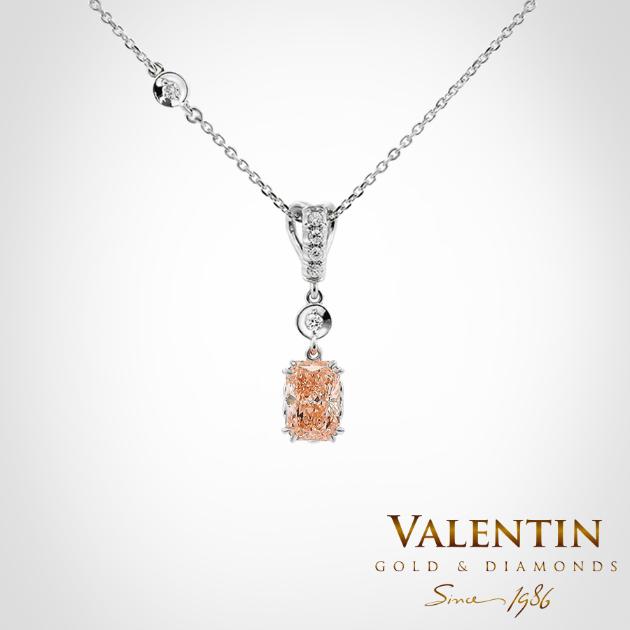 Златен медальон Pink Radiant 6957 2 6957 White 1.01ct FVP