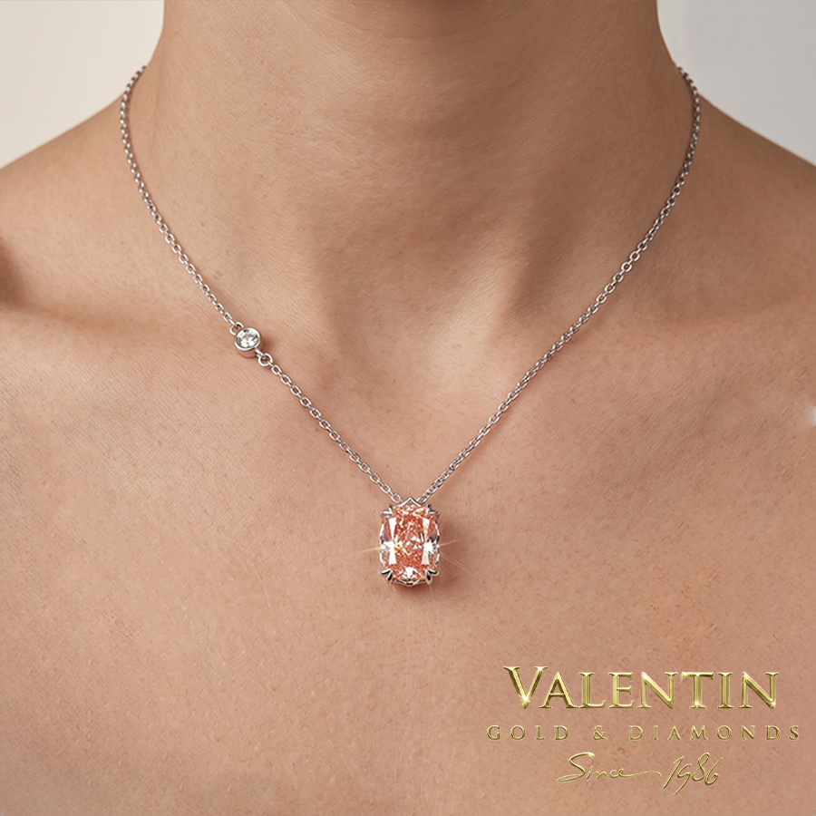 Златен медальон Pink Radiant 6960 1 6960 w 1.06ct FVP