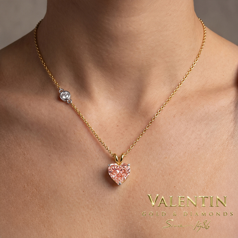 Златен медальон Pink Heart 6961 1 6961 w 0.98ct fip