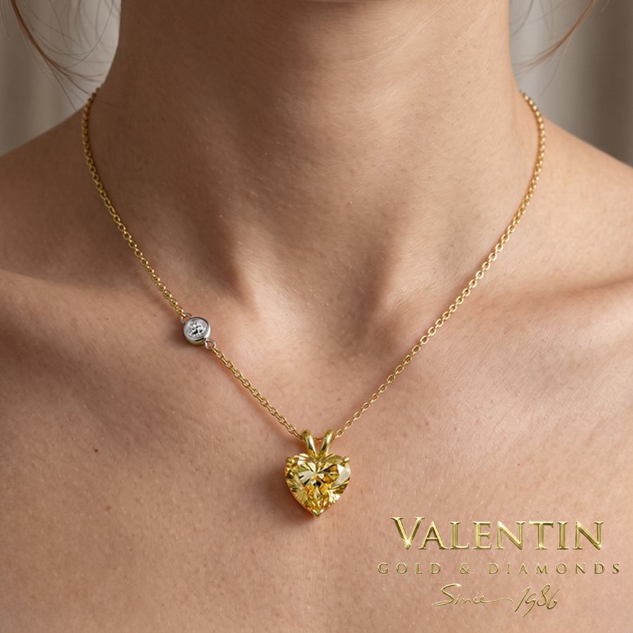 Златен медальон Yellow Heart 6961 1 6961 y 1.00ct fy