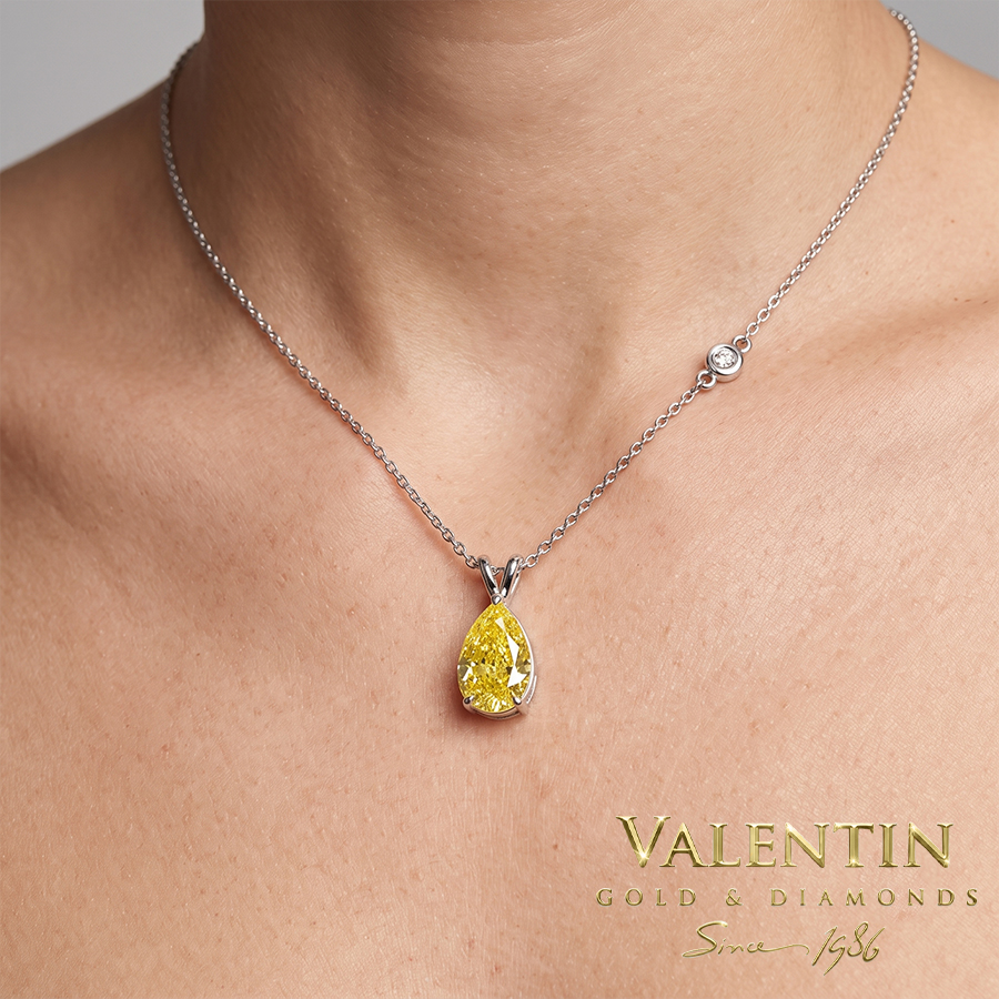 Златен медальон Yellow Pear 6962 1 6962 W 0.99ct FVY