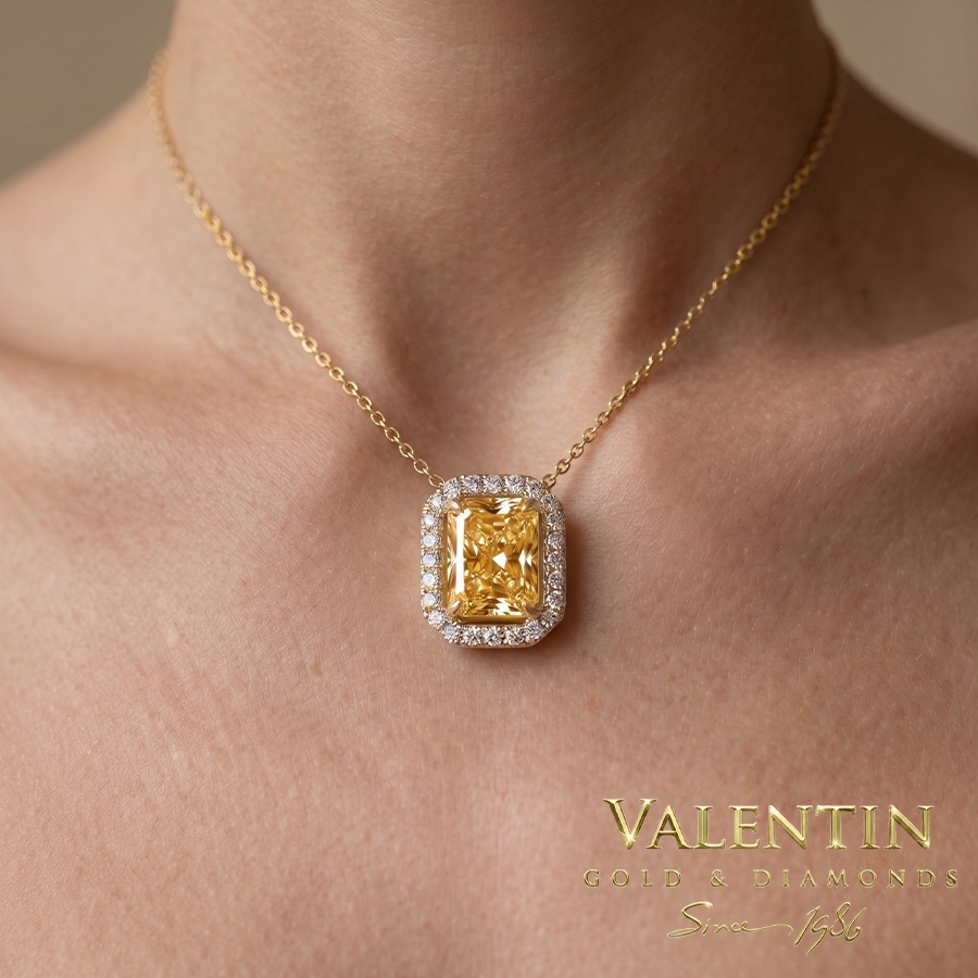 Златен медальон Yellow Diamond Lab 6956 1 6956 FVY y