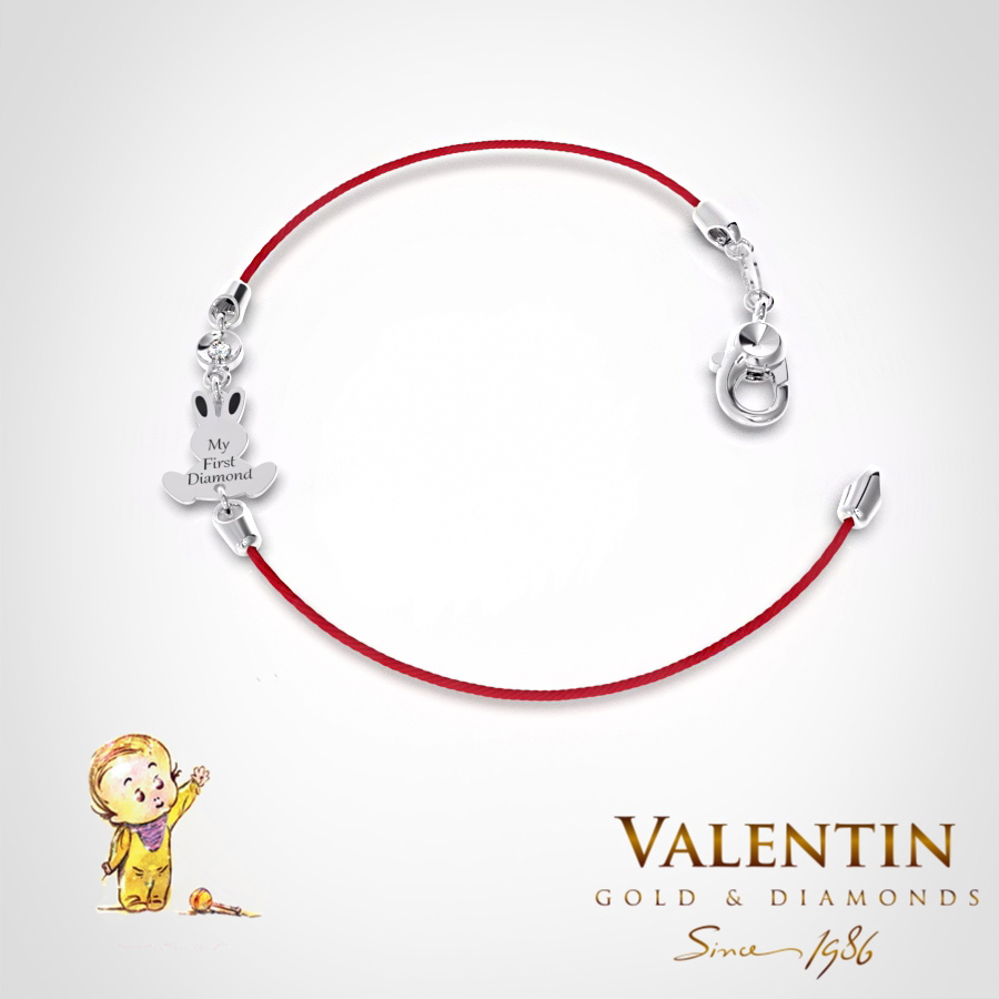 Златна детска гривна с червен конец 8370–4 2 8370-4 White