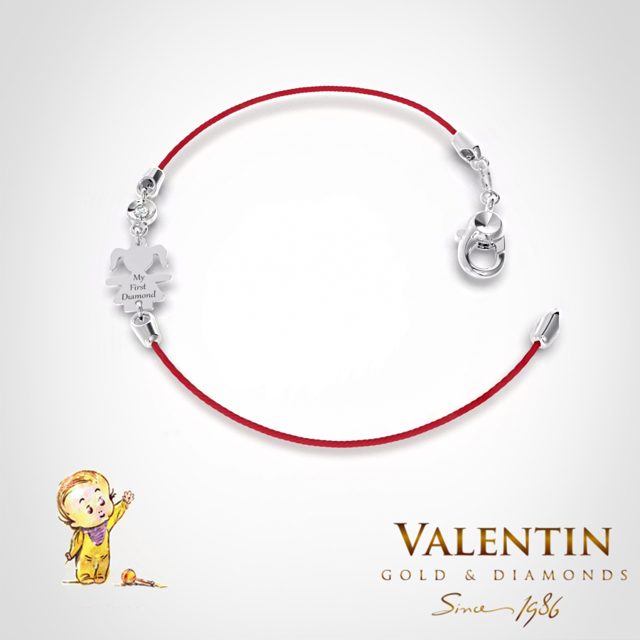 Златна детска гривна с червен конец 8371-1 2 8371-1 White