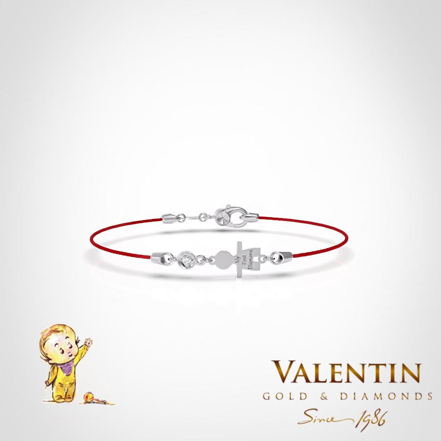 Златна детска гривна с червен конец 8371-2 1 8371-2 White 2