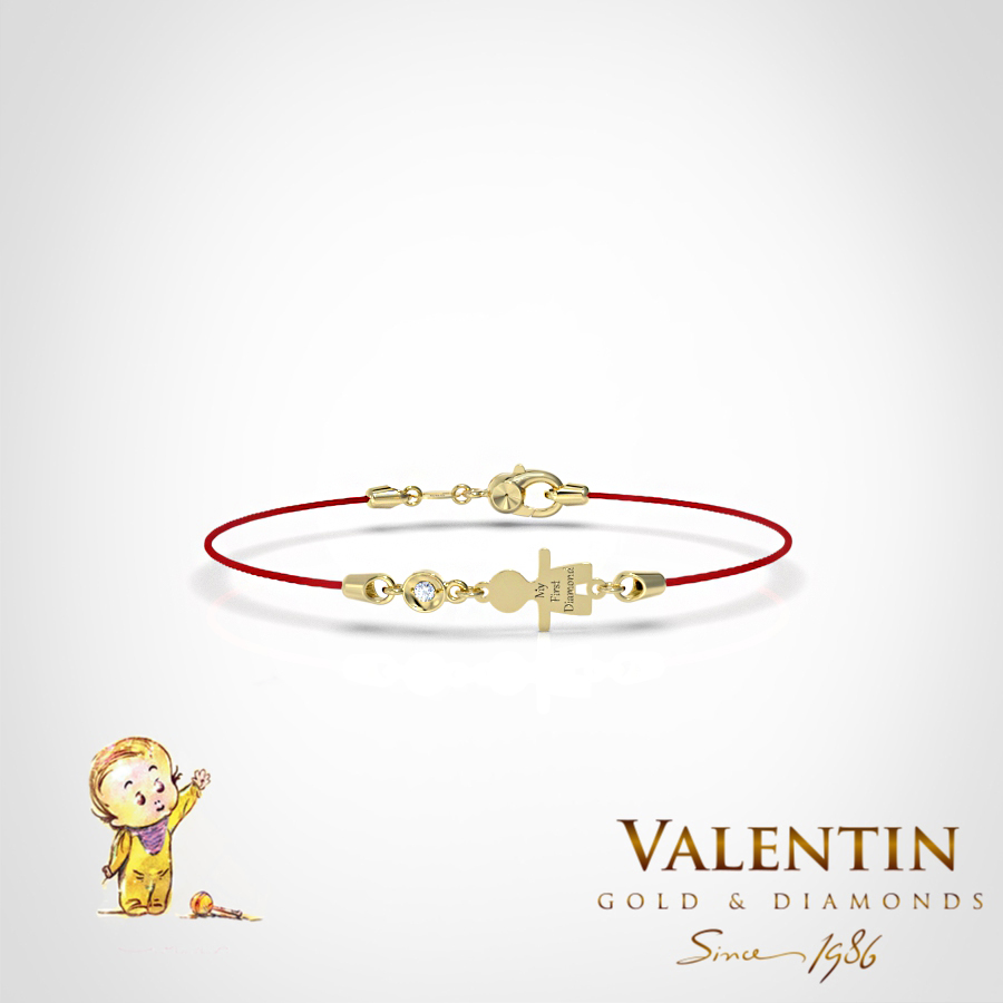 Златна детска гривна с червен конец 8371-2 3 8371 2 Yellow 2