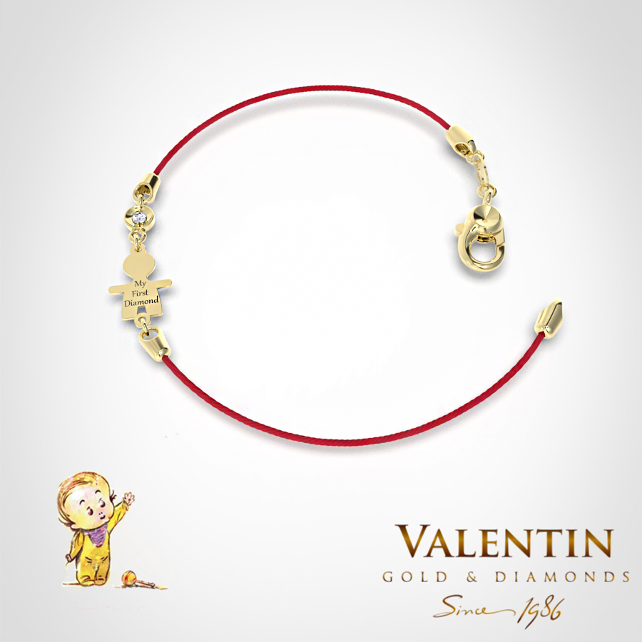 Златна детска гривна с червен конец 8371-2 2 8371-2 Yellow