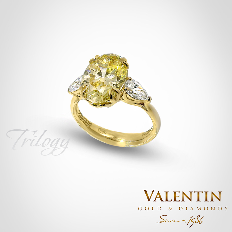 Златен пръсте Fancy Intense Yellow Oval Lab 4766 1 4766 2 Y OVAL 4.01ct FIY 2 big