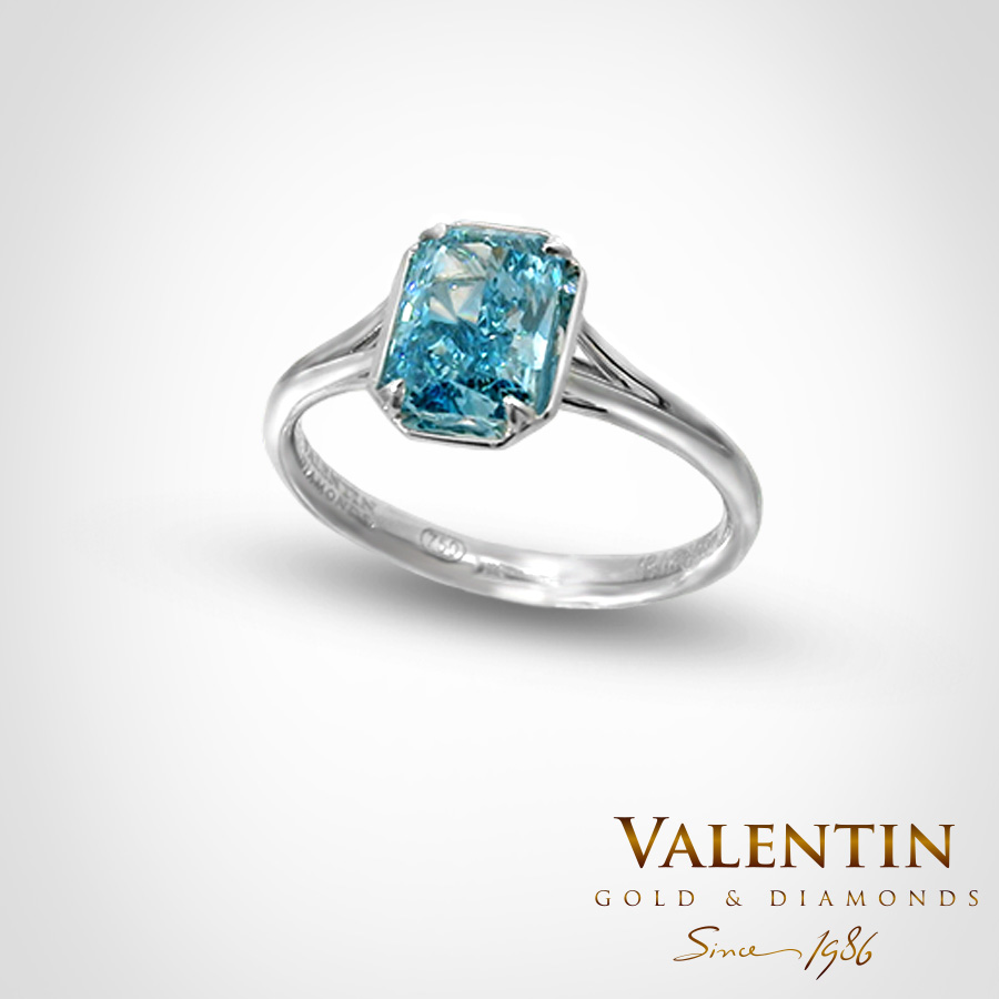 Годежен пръстен Blue Radiant с обков 4779 1 4779 W 1.24ct 2 BIG