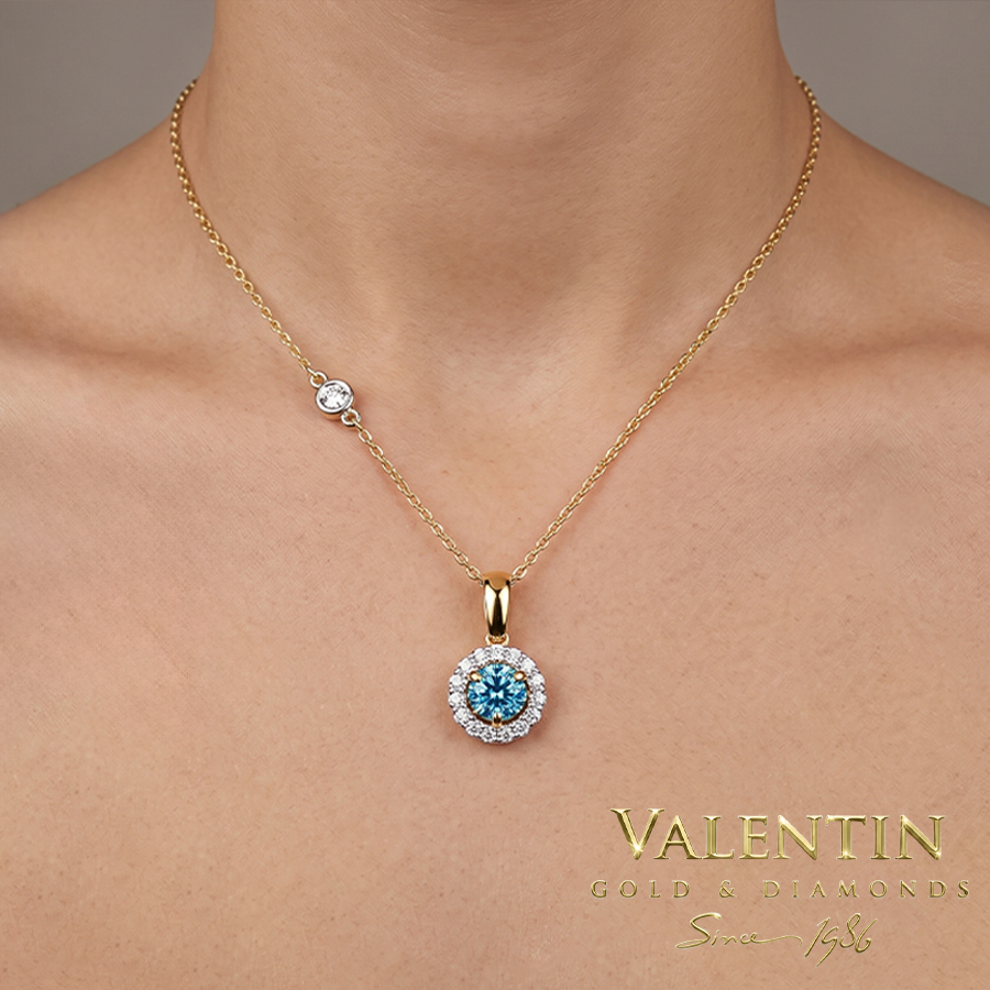 Златен медальон Blue Diamond 6964 1 6964 2 blu dia 1