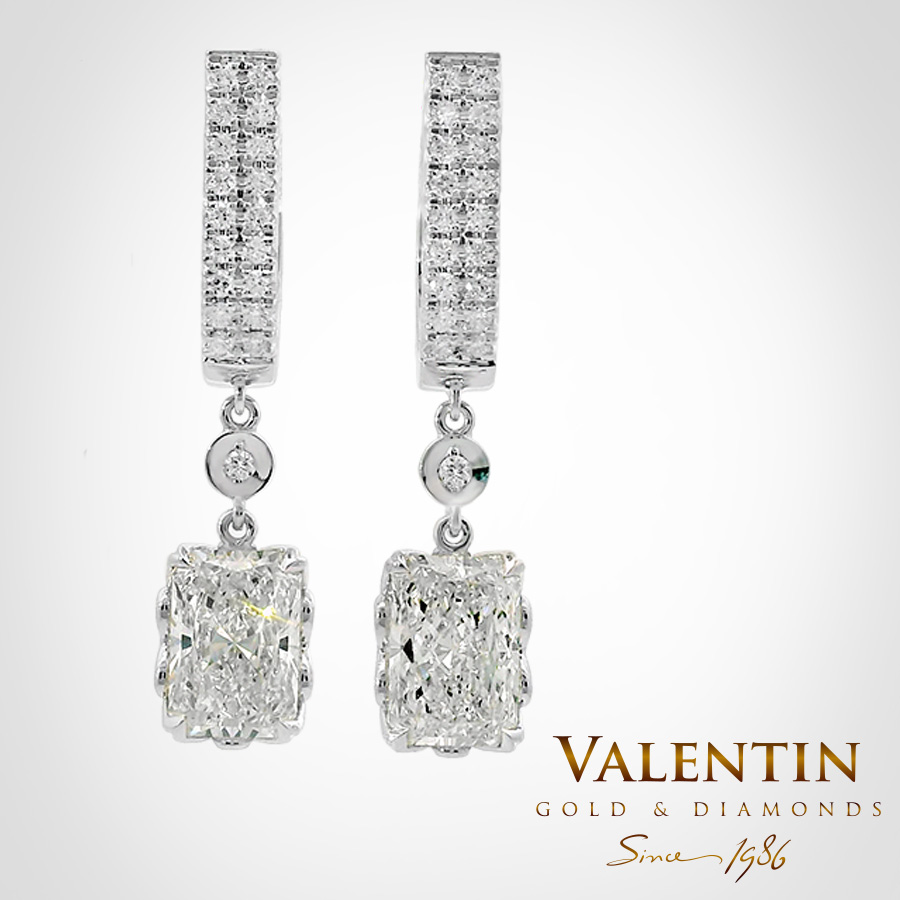 Златни обеци Radiant Lab 7628-3 1 7628 White 4.22ct gilemi