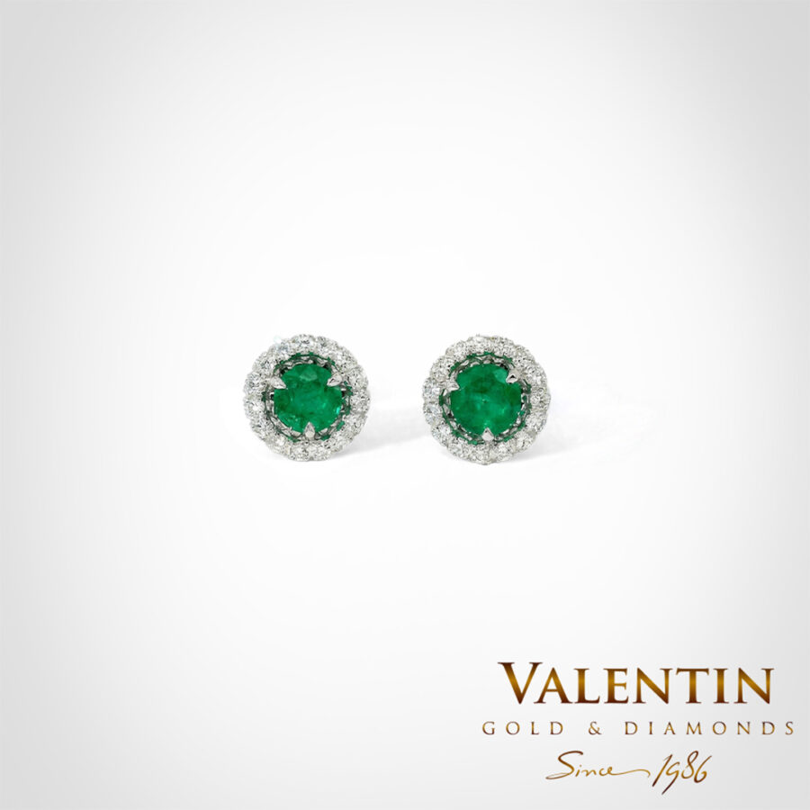 Златни обеци Emerald 7635 2 7635 W Em1