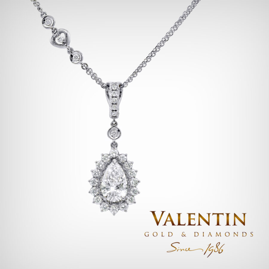 Златен медальон Glamour Pear White 6904-3 1 6904 3 W 1.200.61ct 61