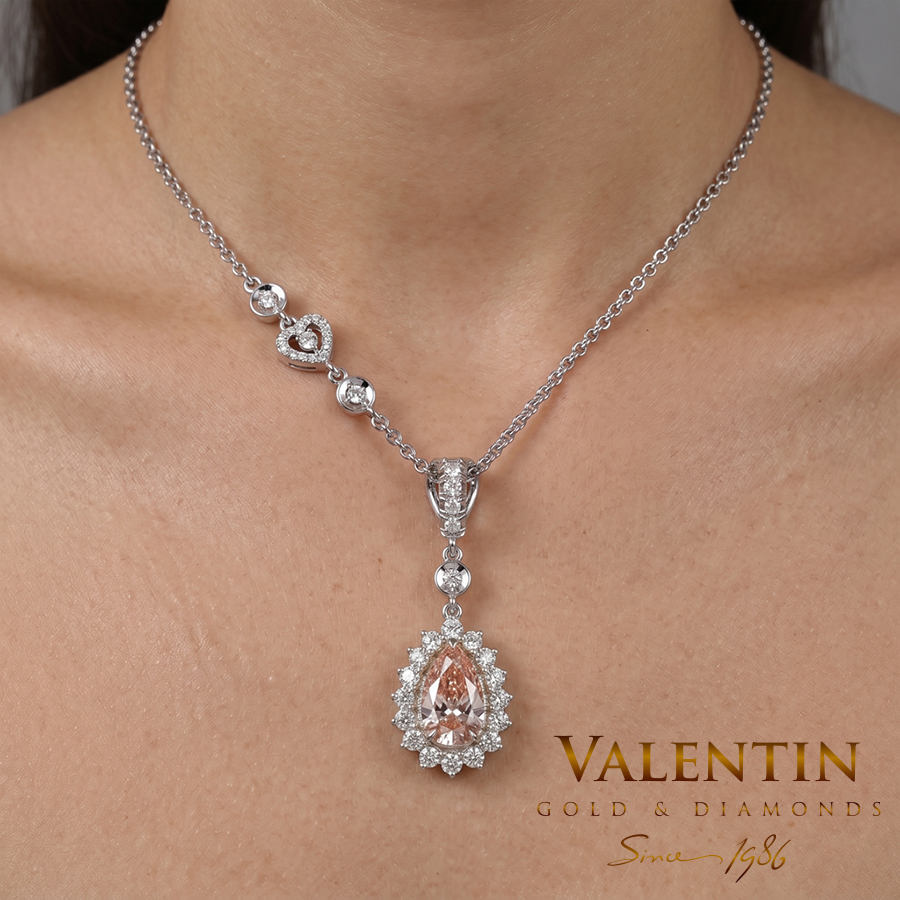 Златен медальон Glamour Pear White FIP 6904-3 2 6904 3 W 1.35 FIP 0.54ct 12