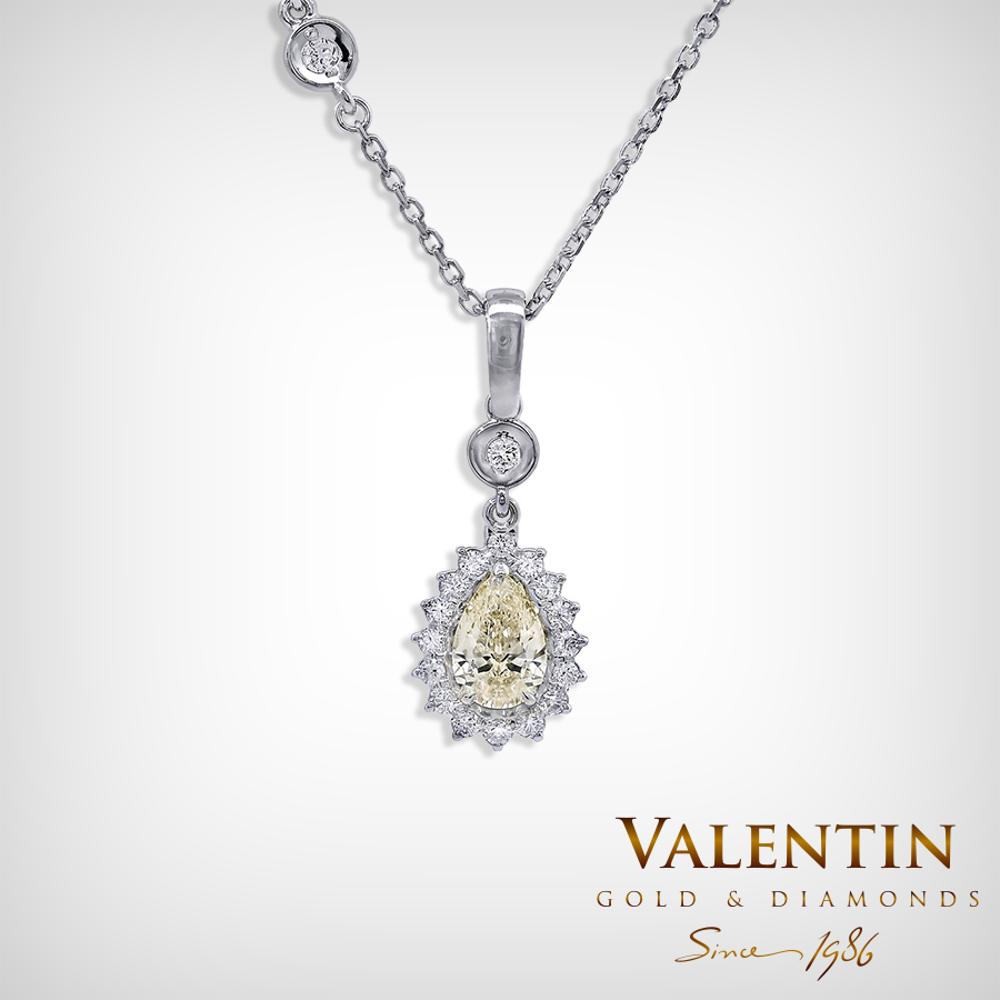 Златен медальон Glamour Pear White 6904-1 1 6904 W 0.510.17ct 31