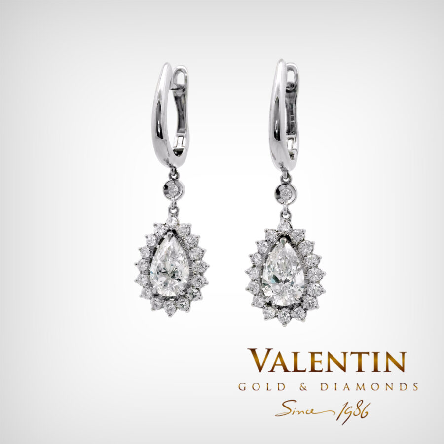 Златни обеци Glamour Pear White 7599-3 1 7599 W 2.420.76ct LD 2
